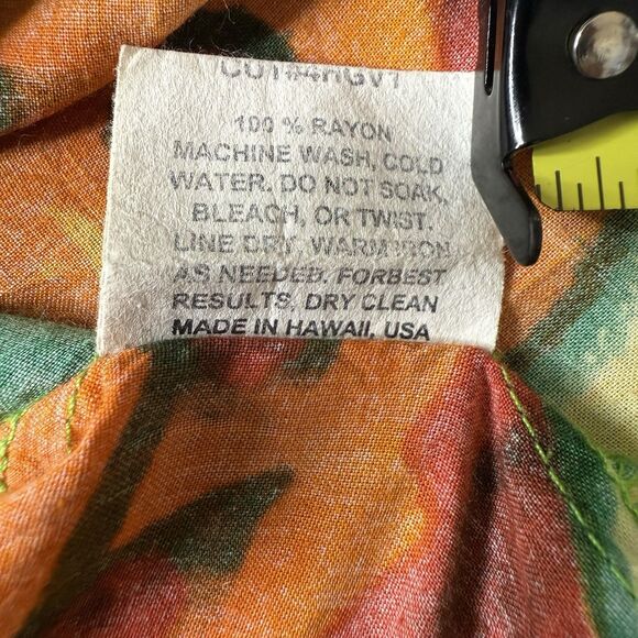 VINTAGE Jams World Hawaiian Floral Blouse Women’s XS Lily Vase Aloha Button Top - Picture 10 of 13